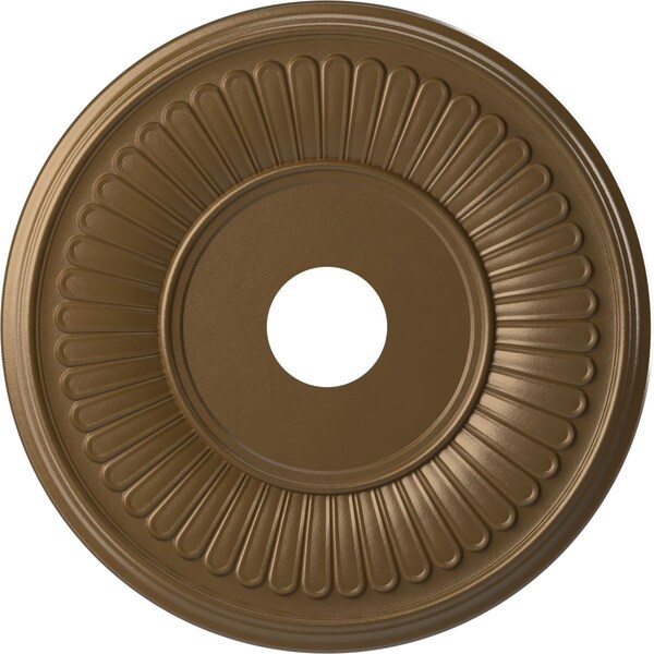 Ekena Millwork Berkshire PVC Medallion (Canopies up to 8 3/8"), 19"OD x 3 1/2"ID x 1"P, Metallic Champagne Bronze CMP19BECCB - main